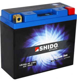 Shido LB16AL-A2 Lithium - 12V ATV/MC/Snøscooter Batteri 12V, 5Ah, 60Wh, 150x65x144
